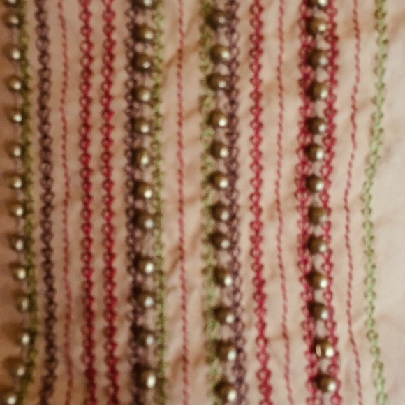 Old Navy skirt w/wide band of 4 rows brass buttons w/ decorative stitching. Sz 8 - Picture 2 of 6